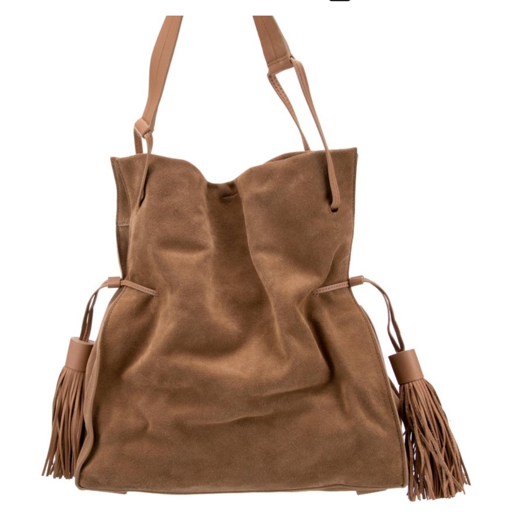 All Saints  Freedom Hobo Carmel Suede Tote Bag